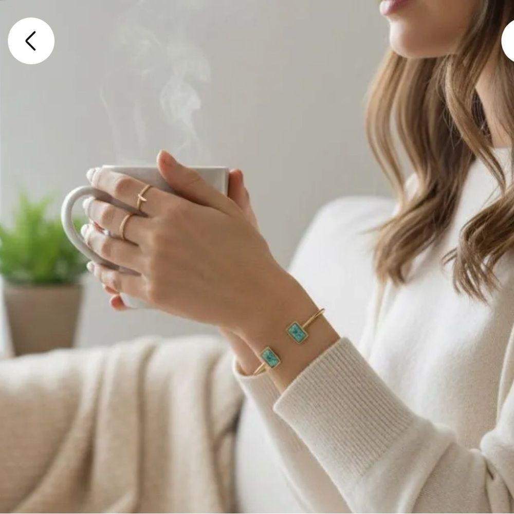 Turquoise Double-Stone Open Cuff Bracelet – Adjustable, Boho Southwestern Style